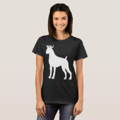 Boxer Reindeer Kersthond T-shirt (Voorkant volledig)