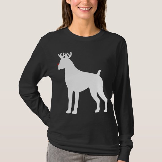 Boxer Reindeer Kersthond T-shirt (Voorkant)