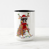 Boxer Reindeer Kerstlampjes Dog Xmas Lover Gif Mok (Midden)
