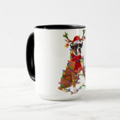 Boxer Reindeer Kerstlampjes Dog Xmas Lover Gif Mok (Voorkant links)
