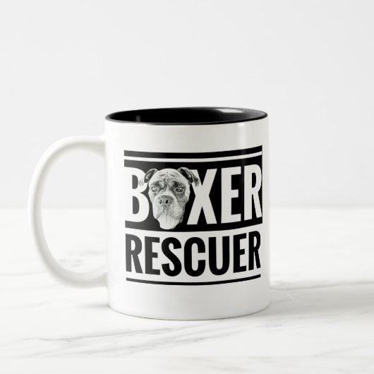 Boxer Rescuer Tweekleurige Koffiemok (Links)