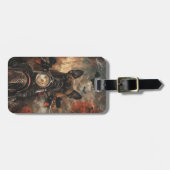 Boxer rijden motorfiets halloween eng bagagelabel (Voorkant horizontaal)