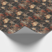 Boxer rijden motorfiets halloween eng cadeaupapier (Hoek)