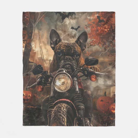 Boxer rijden motorfiets halloween eng fleece deken (Voorkant)