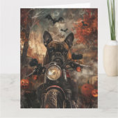 Boxer rijden motorfiets halloween eng kaart (Voorkant)