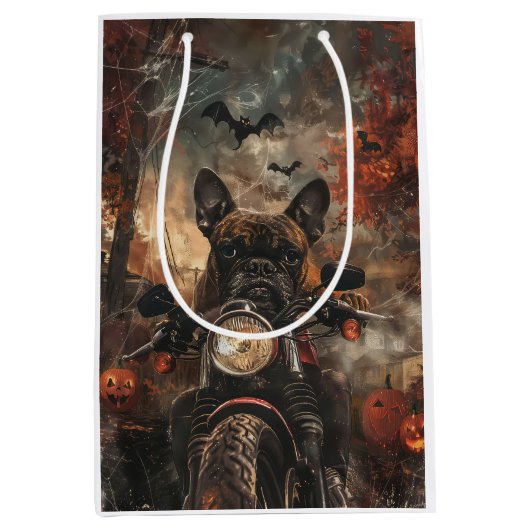Boxer rijden motorfiets halloween eng medium cadeauzakje (Voorkant)