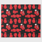 Boxer rode bokshandschoenen patroon cadeaupapier (Vlak)