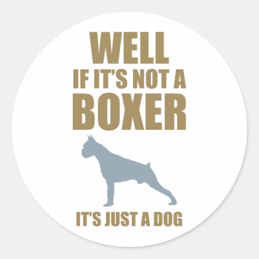 Boxer Ronde Sticker (Voorkant)