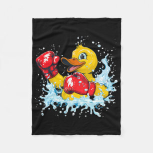 Boxer Rubber Eend Met Bokshandschoenen Kickboksen Fleece Deken