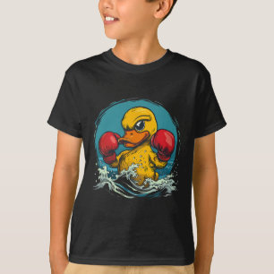 Boxer Rubber Eend Met Bokshandschoenen Kickboksen T-shirt