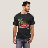 Boxer Santa rendier rode vrachtwagen sneeuw kerstb T-shirt (Voorkant volledig)