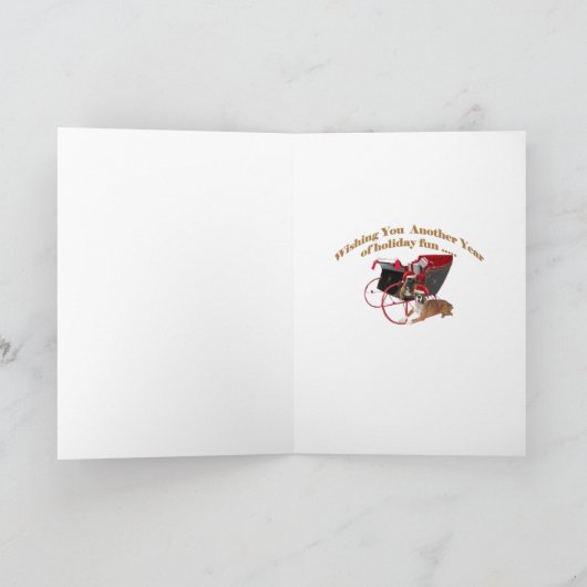 Boxer Santa's Helper Wenskaarten Feestdagen Kaart (Binnen)