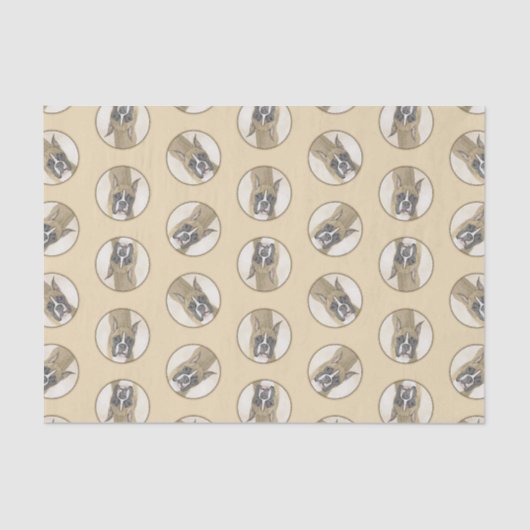 Boxer Schilderij Fawn Cropped Docked Schattigee Do Tissuepapier (Voorkant)