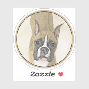 Boxer Schilderij - Mooie Originele Honden Kunst Sticker