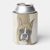 Boxer-schildering - Kute Original Dog Art Blikjeskoeler (Blikje Achterkant)
