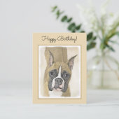 Boxer-schildering - Kute Original Dog Art Briefkaart (Staand voorkant)
