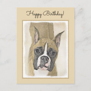 Boxer-schildering - Kute Original Dog Art Briefkaart
