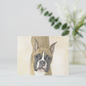 Boxer-schildering - Kute Original Dog Art Briefkaart (Staand voorkant)
