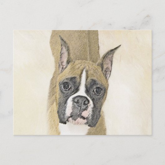 Boxer-schildering - Kute Original Dog Art Briefkaart (Voorkant)
