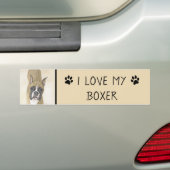 Boxer-schildering - Kute Original Dog Art Bumpersticker (Op auto)