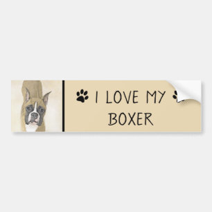 Boxer-schildering - Kute Original Dog Art Bumpersticker