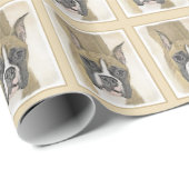Boxer-schildering - Kute Original Dog Art Cadeaupapier (Rol Hoek)