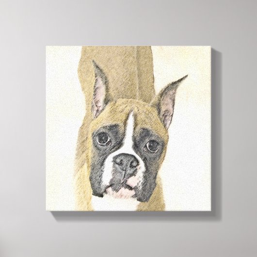 Boxer-schildering - Kute Original Dog Art Canvas Afdruk (Voorkant)