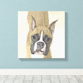 Boxer-schildering - Kute Original Dog Art Canvas Afdruk (Insitu (Houten vloer))