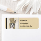 Boxer-schildering - Kute Original Dog Art Etiket (Insitu)