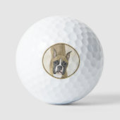 Boxer-schildering - Kute Original Dog Art Golfballen (Voorkant)
