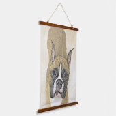 Boxer-schildering - Kute Original Dog Art Hangend Wandkleed (Gebogen)