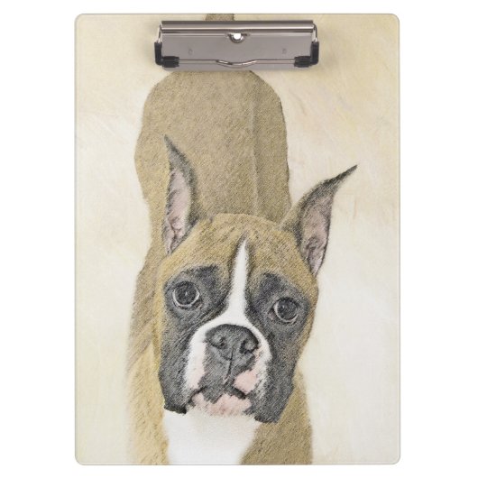 Boxer-schildering - Kute Original Dog Art Klembord (Voorkant)