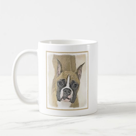 Boxer-schildering - Kute Original Dog Art Koffiemok (Links)