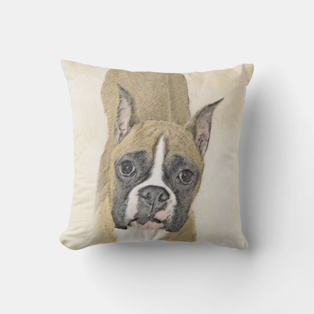 Boxer-schildering - Kute Original Dog Art Kussen (Voorkant)