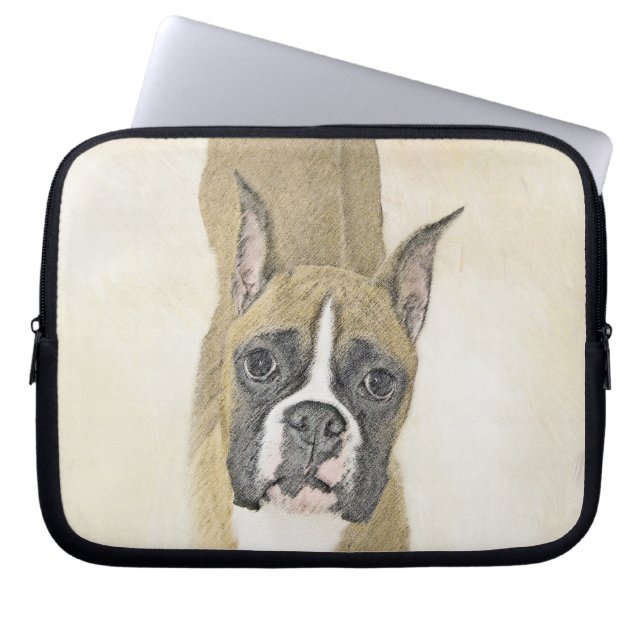 Boxer-schildering - Kute Original Dog Art Laptop Sleeve (Voorkant)