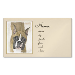 Boxer-schildering - Kute Original Dog Art Magnetisch Visitekaartje