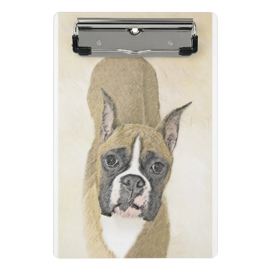 Boxer-schildering - Kute Original Dog Art Mini Klembord (Voorkant)