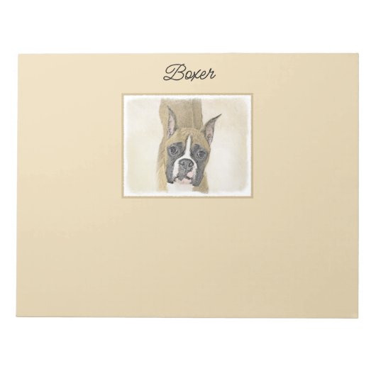 Boxer-schildering - Kute Original Dog Art Notitieblok (Voorkant)