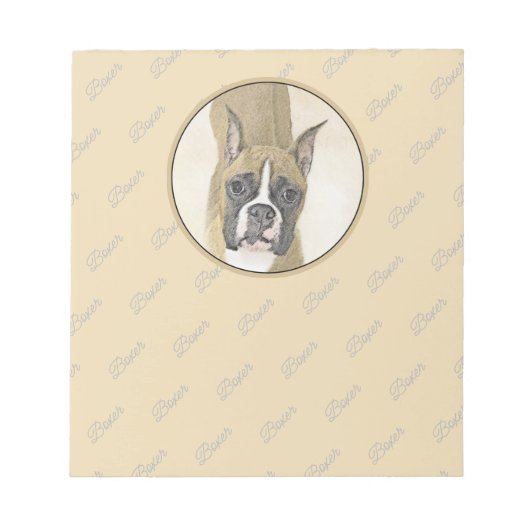 Boxer-schildering - Kute Original Dog Art Notitieblok (Voorkant)