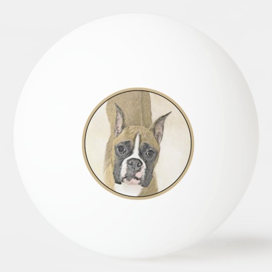 Boxer-schildering - Kute Original Dog Art Pingpongbal (Voorkant)