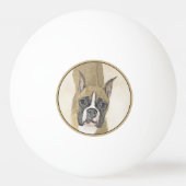 Boxer-schildering - Kute Original Dog Art Pingpongbal (Achterkant)