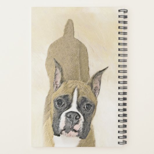Boxer-schildering - Kute Original Dog Art Planner (Achterkant)