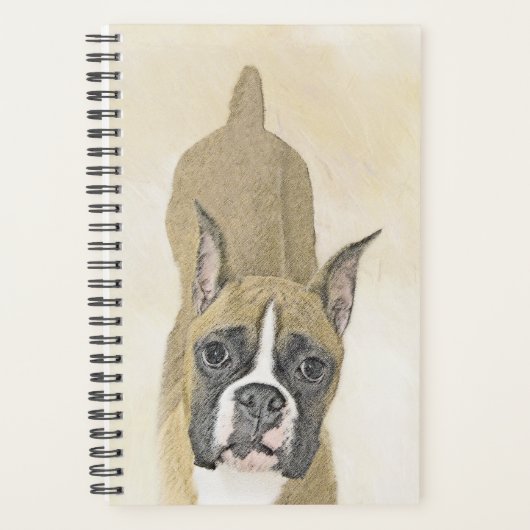 Boxer-schildering - Kute Original Dog Art Planner (Voorkant)