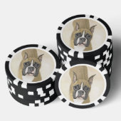 Boxer-schildering - Kute Original Dog Art Poker Chips (Opstapeling)