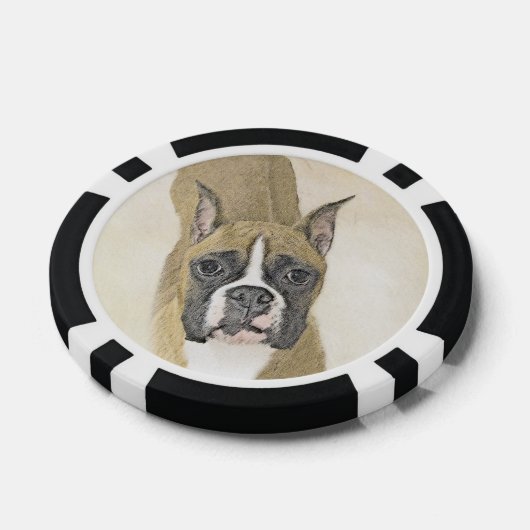 Boxer-schildering - Kute Original Dog Art Poker Chips (Enkel)