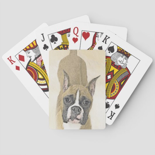 Boxer-schildering - Kute Original Dog Art Pokerkaarten (Achterkant)