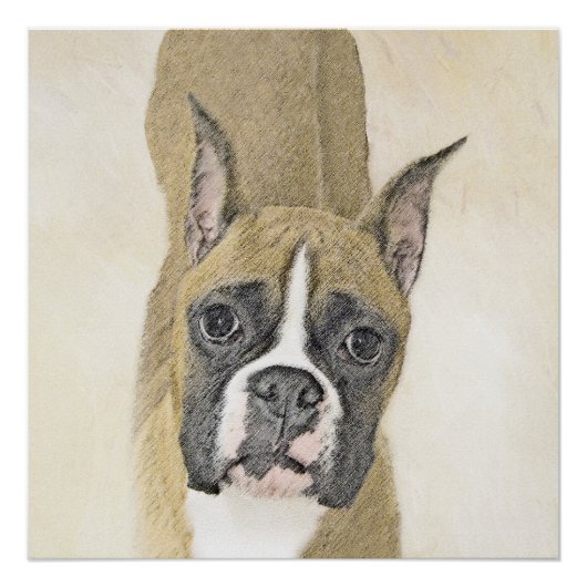 Boxer-schildering - Kute Original Dog Art Poster (Voorkant)