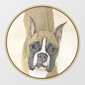 Boxer-schildering - Kute Original Dog Art Raamsticker (Vel)