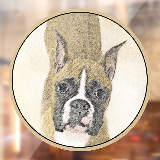 Boxer-schildering - Kute Original Dog Art Raamsticker (Vel 2)