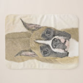 Boxer-schildering - Kute Original Dog Art Sherpa Deken (Voorkant (horizontaal))
